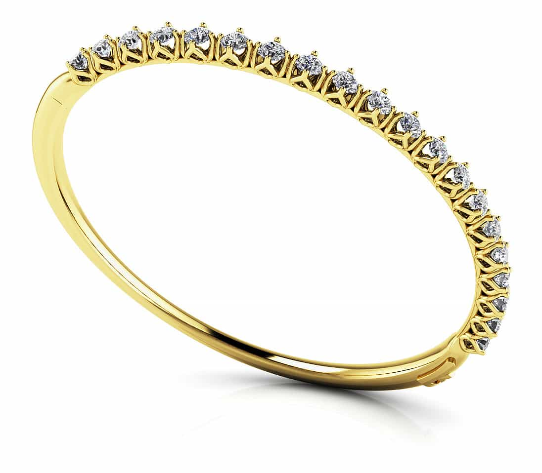 Blossoming Florals Lab - Grown Diamond Bangle with 2.10 ct.(finished) 3mm - Luxury Time NYC