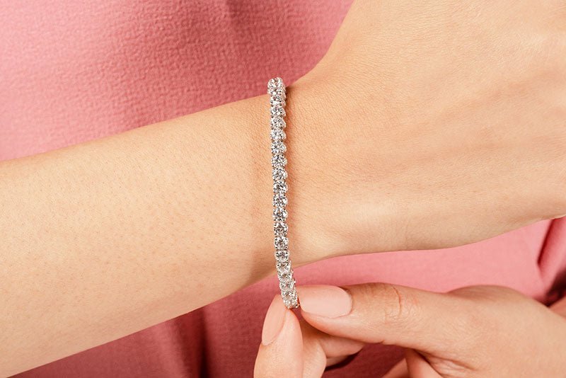 Boundless Brilliance Diamond Tennis Bracelet with 3.27 ct.(finished) 1mm, 2mm - Luxury Time NYC