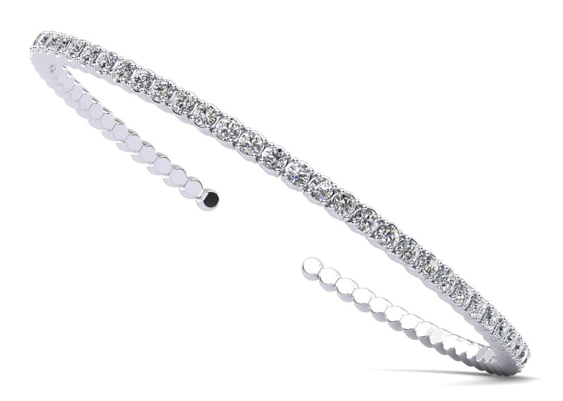 Brilliant Cut Diamond Flexible Bangle Diamond with 0.68 ct.(finished) 1.75mm - Luxury Time NYC