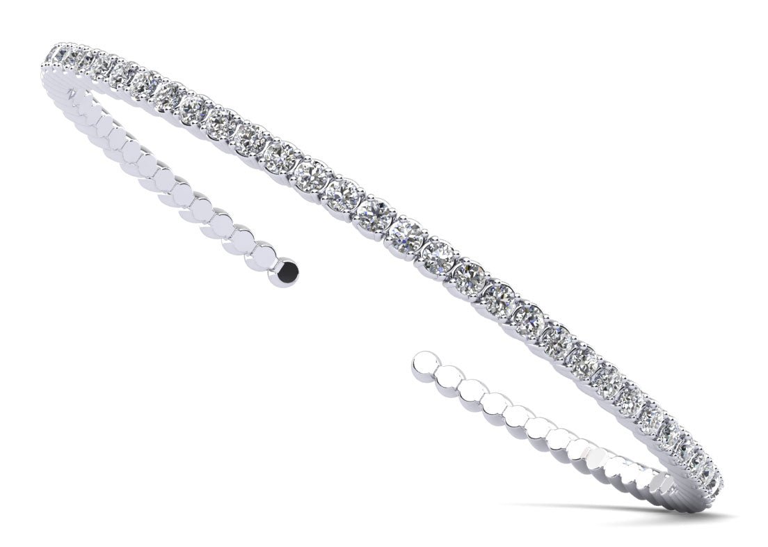 Brilliant Cut Diamond Flexible Lab - Grown Diamond Bangle with 1.19 ct.(finished) 2.2mm - Luxury Time NYC