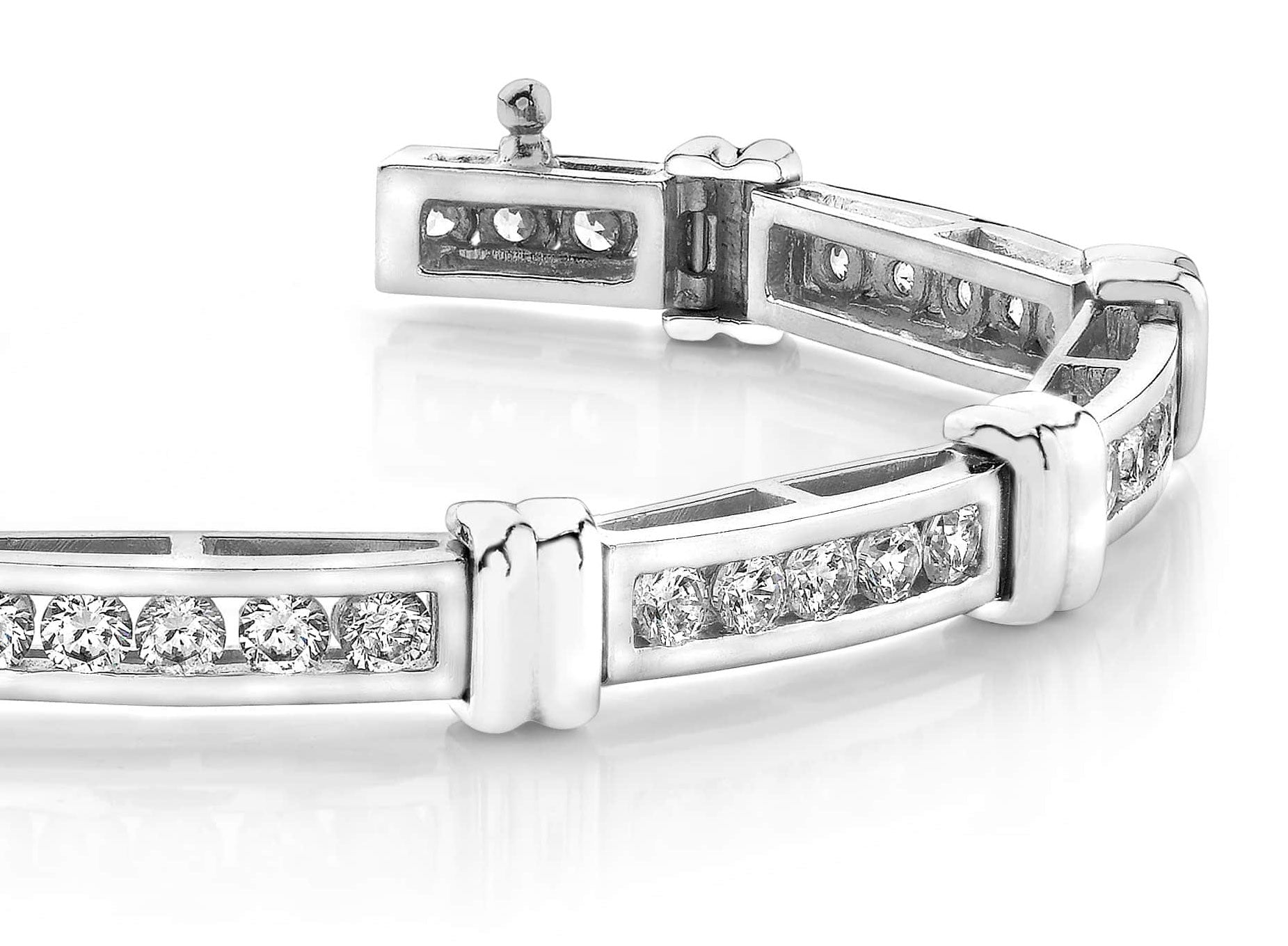 Channel Set Diamond Bracelet with 1.50 ct.(finished) 2mm - Luxury Time NYC