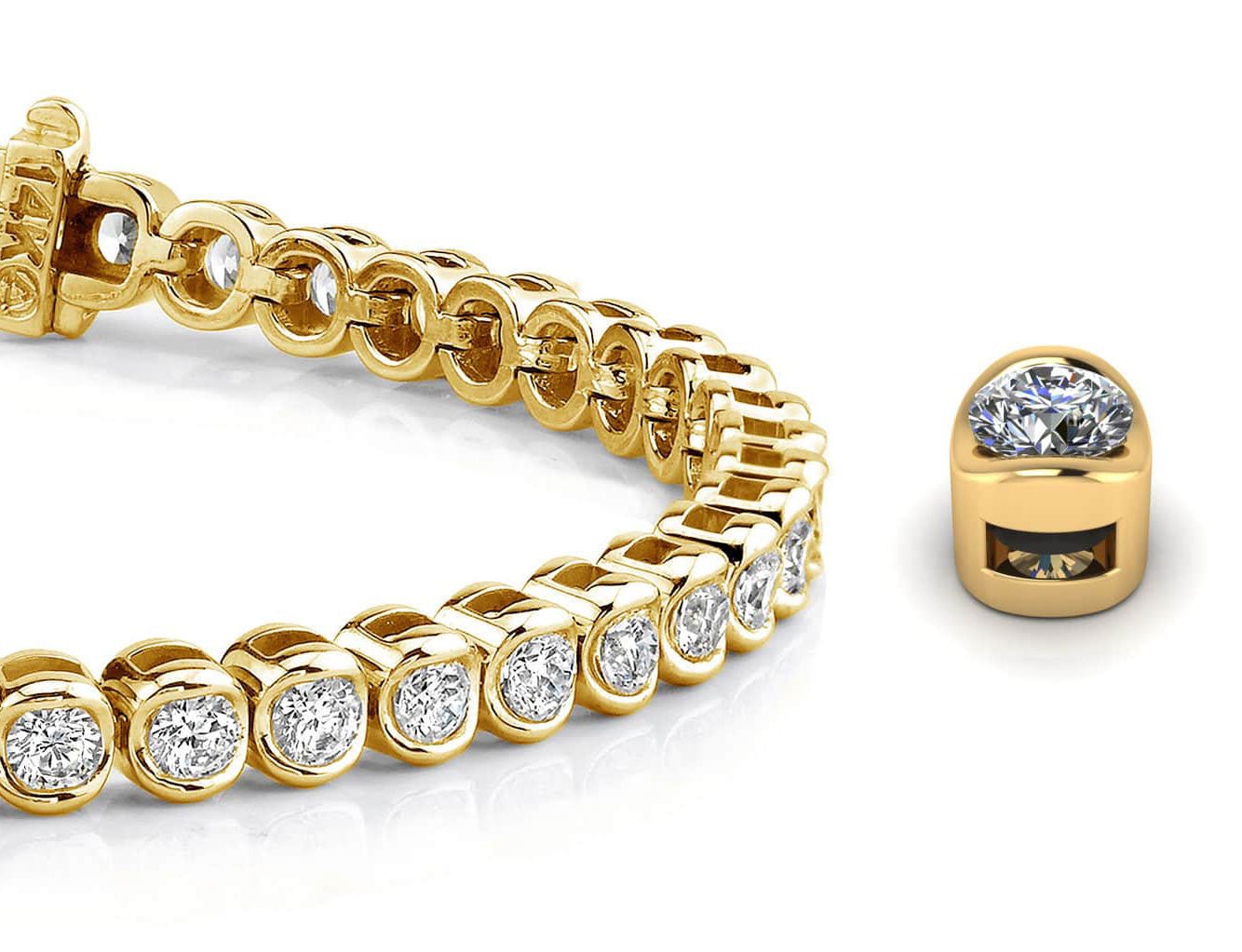 Channel Set Round Diamond Tennis Bracelet with 3.06 ct.(finished) 2.6mm - Luxury Time NYC