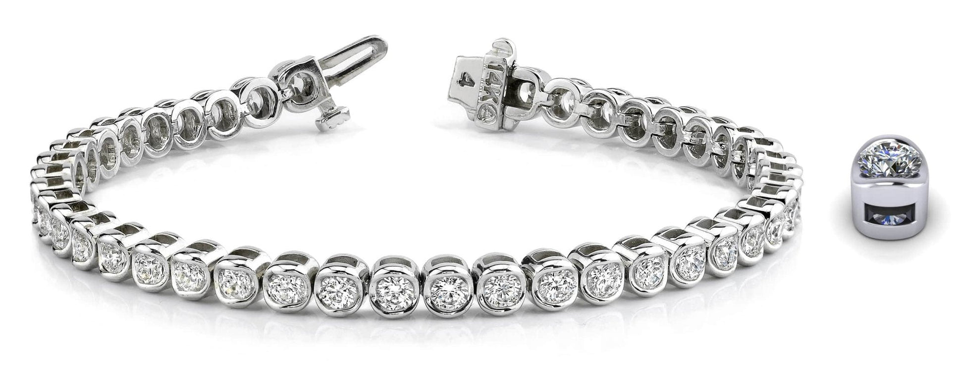 Channel Set Round Lab - Grown Diamond Tennis Bracelet with 0.99 ct.(finished) 1.6mm - Luxury Time NYC