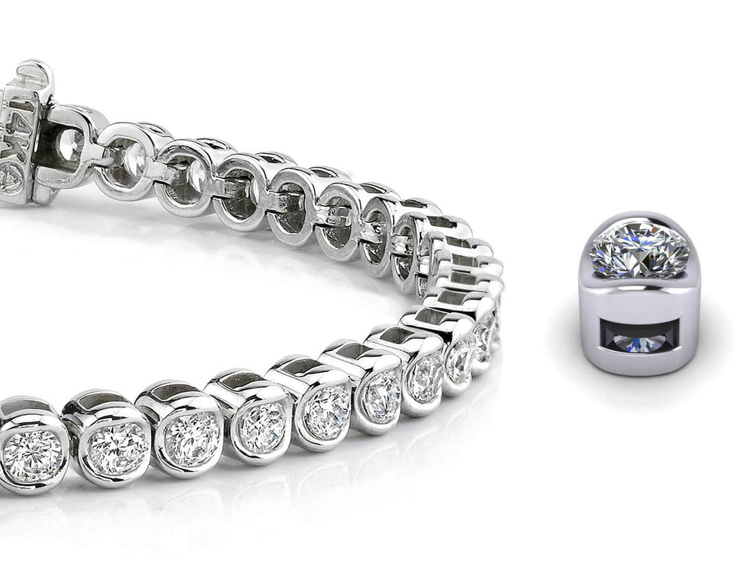 Channel Set Round Lab - Grown Diamond Tennis Bracelet with 3.06 ct.(finished) 2.6mm - Luxury Time NYC