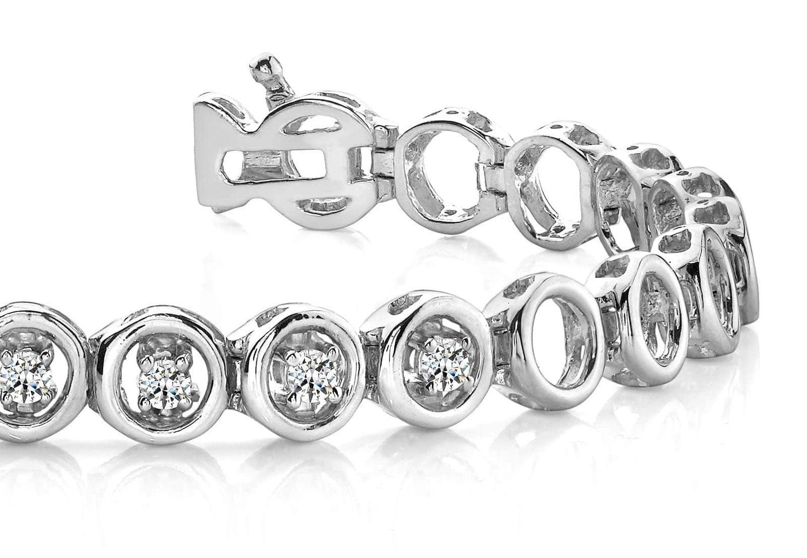 Circle Link Diamond Bracelet with 0.54 ct.(finished) 2.9mm - Luxury Time NYC