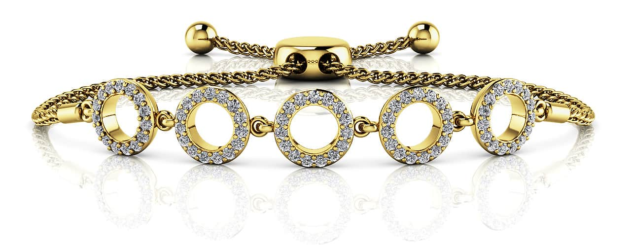 Circles Of Love Adjustable Diamond Bracelet with 0.53 ct.(finished) 1.1mm - Luxury Time NYC