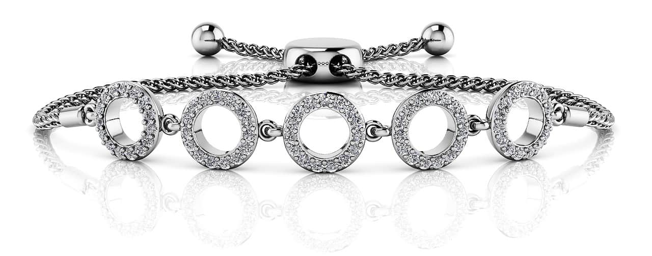 Circles Of Love Adjustable Diamond Bracelet with 0.53 ct.(finished) 1.1mm - Luxury Time NYC