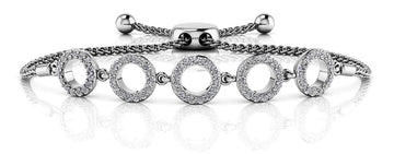 Circles Of Love Adjustable Diamond Bracelet with 0.53 ct.(finished) 1.1mm - Luxury Time NYC