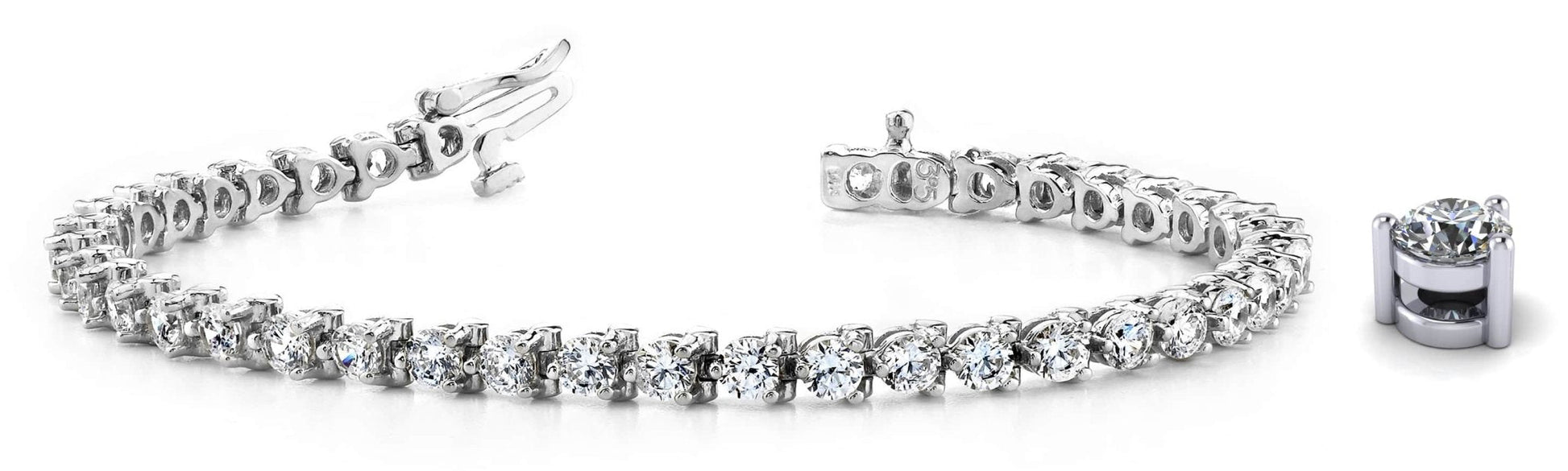 Classic 3 Prong Diamond Tennis Bracelet with 2.16 ct.(finished) 2.0mm - Luxury Time NYC