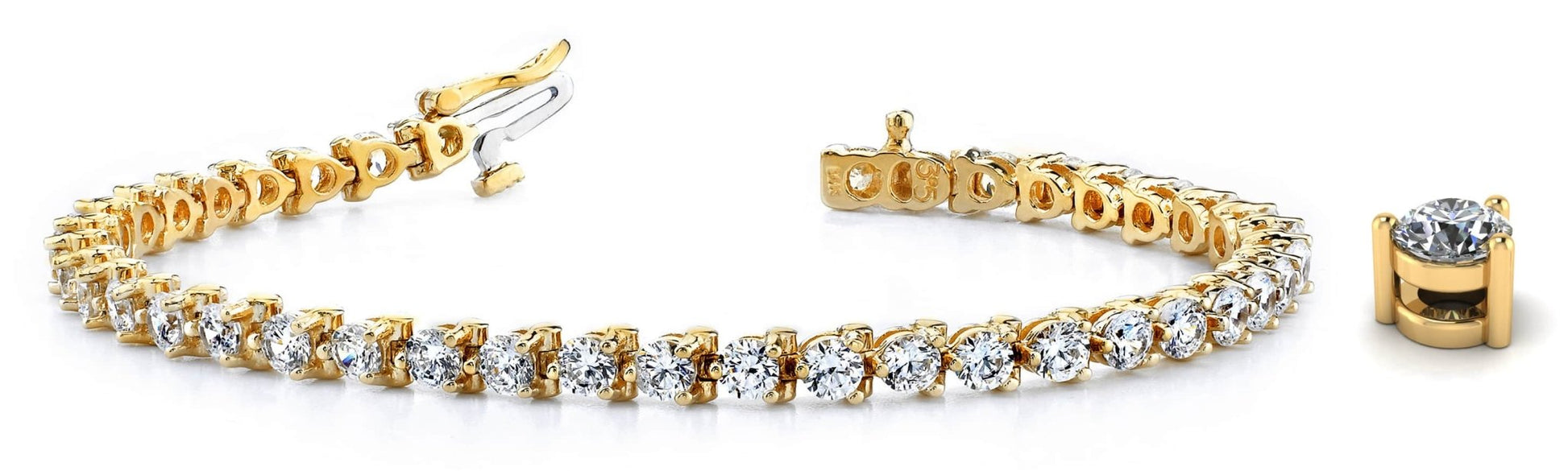 Classic 3 Prong Lab - Grown Diamond Tennis Bracelet with 2.16 ct.(finished) 2.0mm - Luxury Time NYC