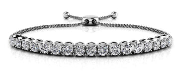 Classic 4 Prong Adjustable Diamond Bracelet with 0.69 ct.(finished) 2mm - Luxury Time NYC