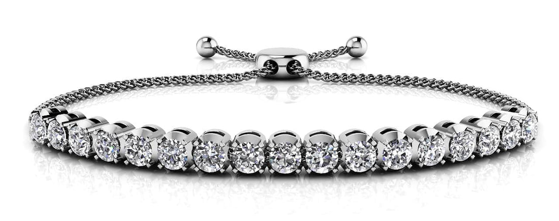 Classic 4 Prong Adjustable Diamond Bracelet with 2.56 ct.(finished) 3.5mm - Luxury Time NYC