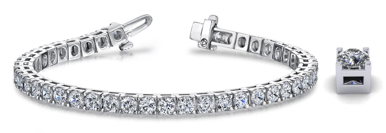 Classic 4 Prong Diamond Tennis Bracelet with 11.88 ct.(finished) 4.5mm - Luxury Time NYC