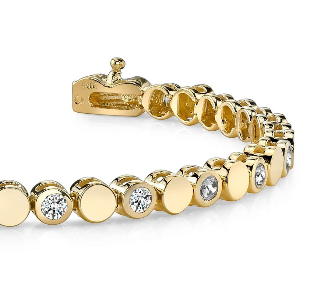 Classic Alternating Circle And Diamond Bracelet with 0.96 ct.(finished) 2.25mm - Luxury Time NYC