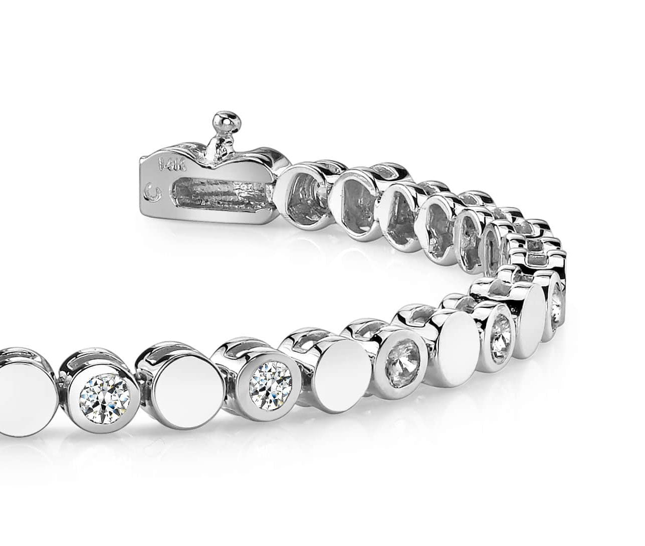 Classic Alternating Circle And Diamond Bracelet with 1.29 ct.(finished) 2.5mm - Luxury Time NYC