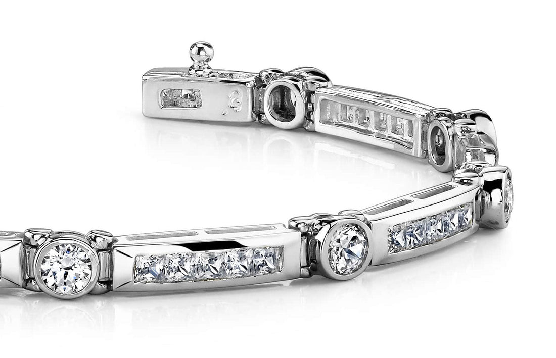 Classic Channel Frame Diamond Bracelet with 3.05 ct.(finished) 1.75mm, 3mm - Luxury Time NYC