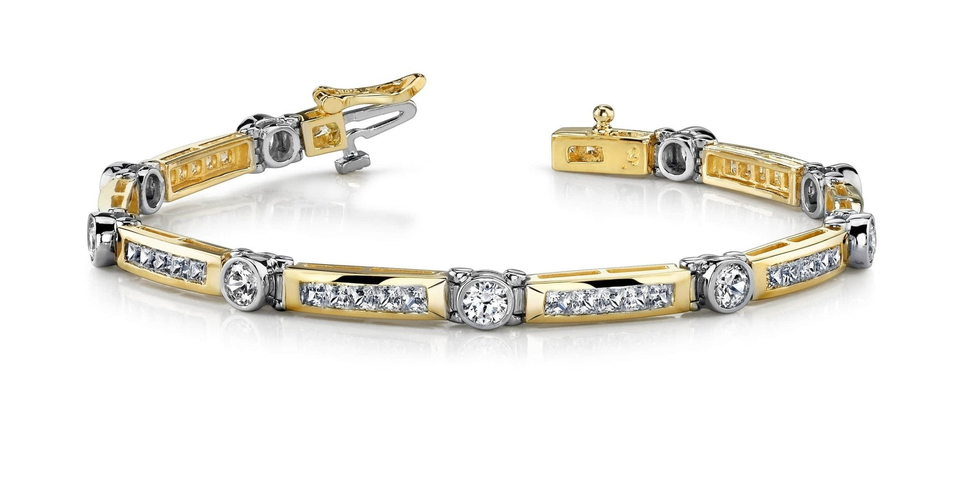 Classic Channel Frame Diamond Bracelet with 7.02 ct.(finished) 2.5mm, 4.25mm - Luxury Time NYC