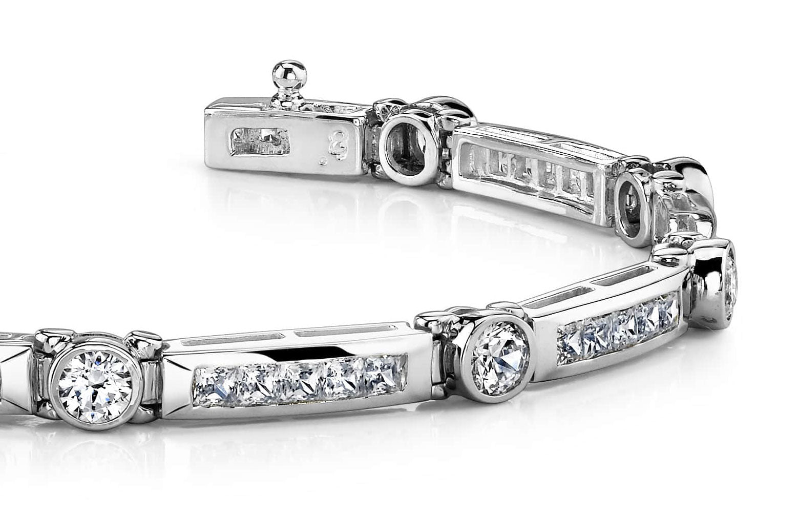 Classic Channel Frame Diamond Bracelet with 7.02 ct.(finished) 2.5mm, 4.25mm - Luxury Time NYC