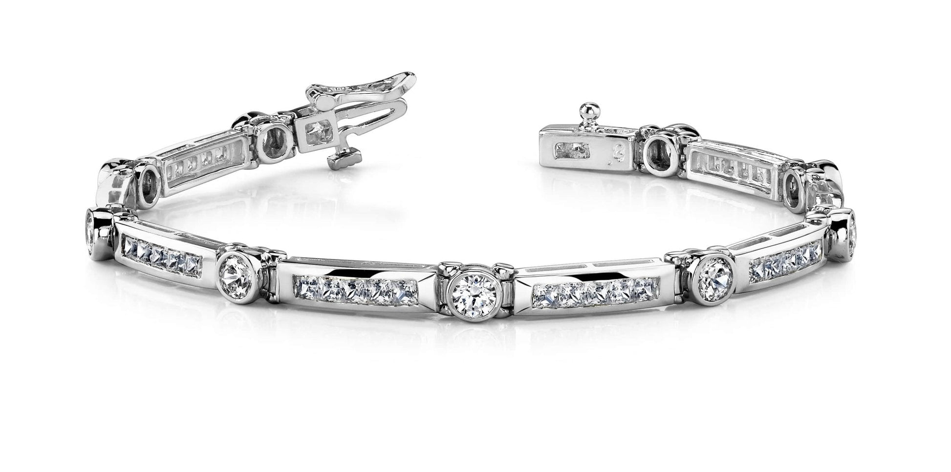 Classic Channel Frame Lab - Grown Diamond Bracelet with 7.02 ct.(finished) 2.5mm, 4.25mm - Luxury Time NYC