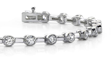 Classic Column Link Bezel Set Lab - Grown Diamond Bracelet with 1.51 ct.(finished) 2.4mm - Luxury Time NYC