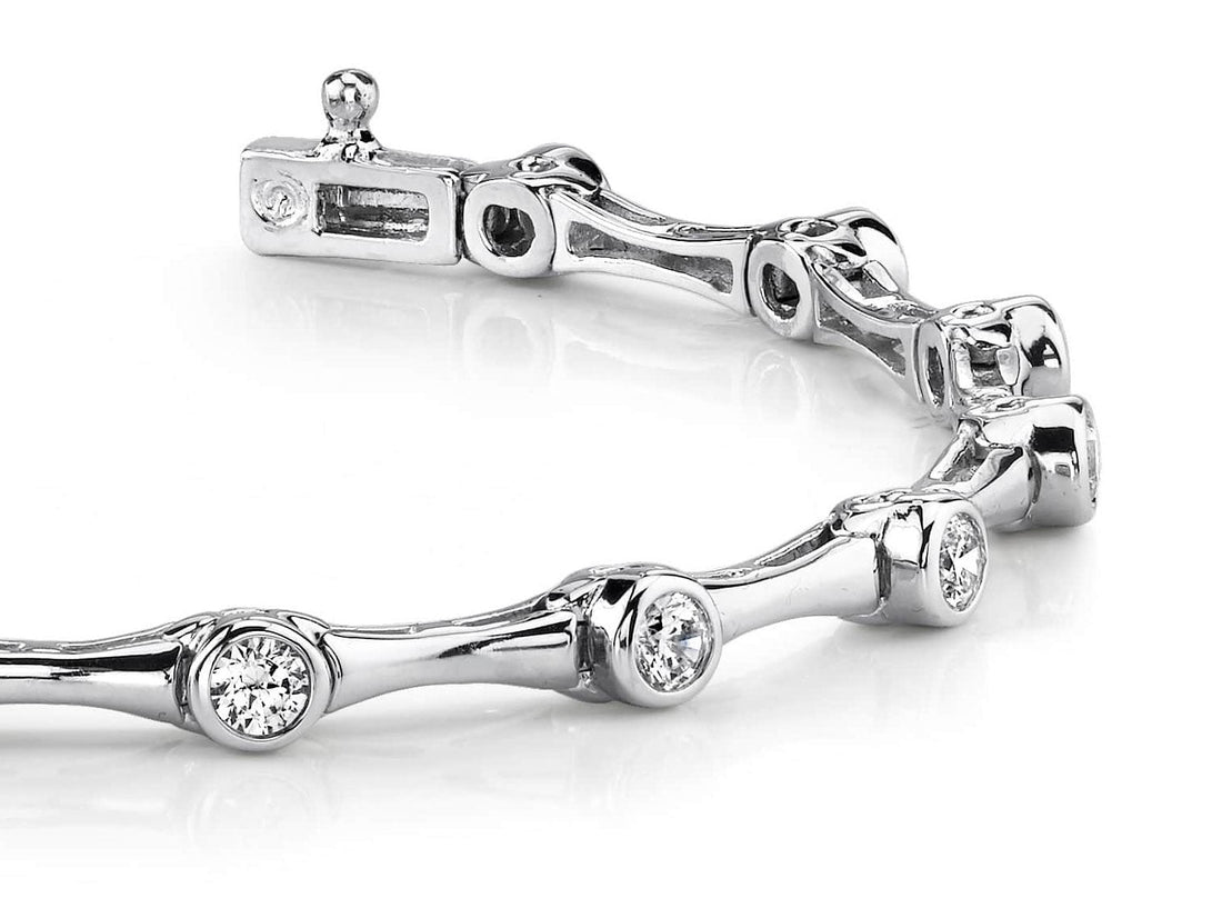 Classic Column Link Diamond Bracelet with 0.70 ct.(finished) 2.5mm - Luxury Time NYC