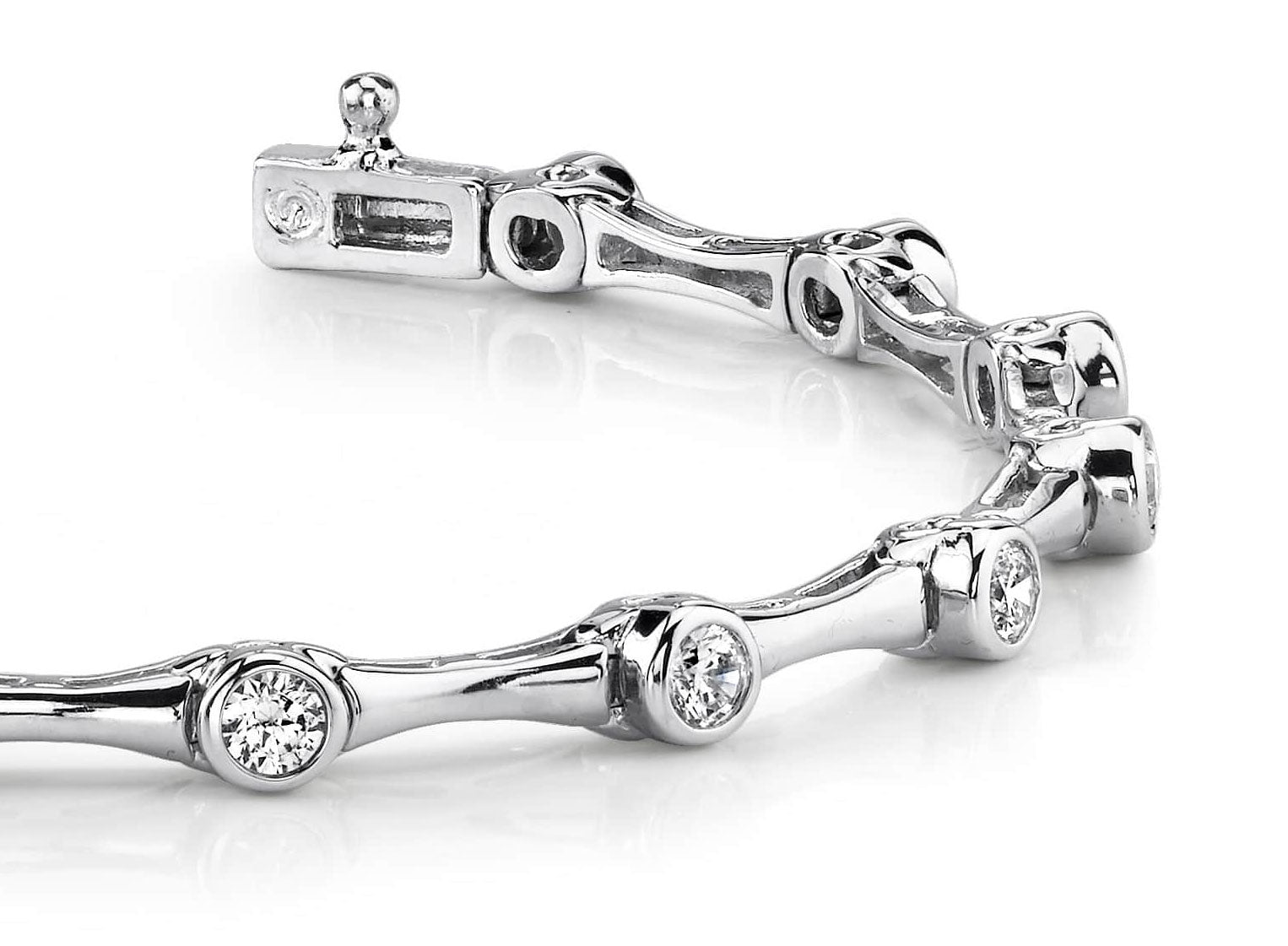 Classic Column Link Diamond Bracelet with 1.40 ct.(finished) 3.0mm - Luxury Time NYC