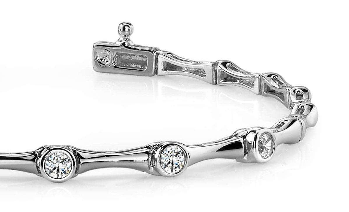 Classic Column Link Five Diamond Bracelet with 0.50 ct.(finished) 3mm - Luxury Time NYC