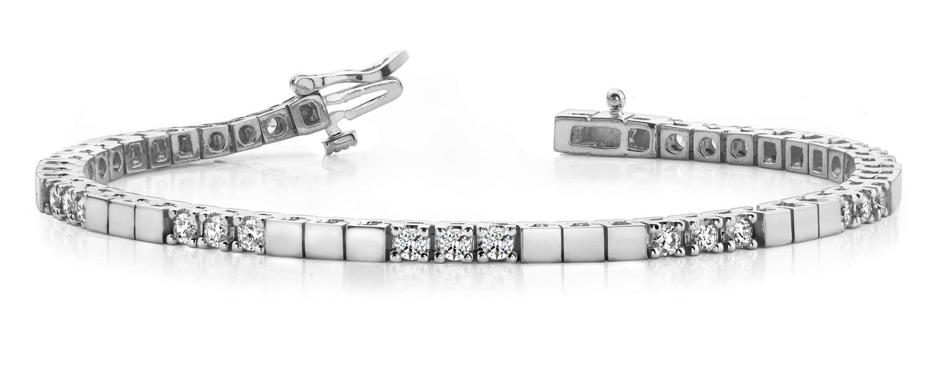 Classic Diamond Block Harmony Lab - Grown Diamond Tennis Bracelet with 1.49 ct.(finished) 2.5mm - Luxury Time NYC