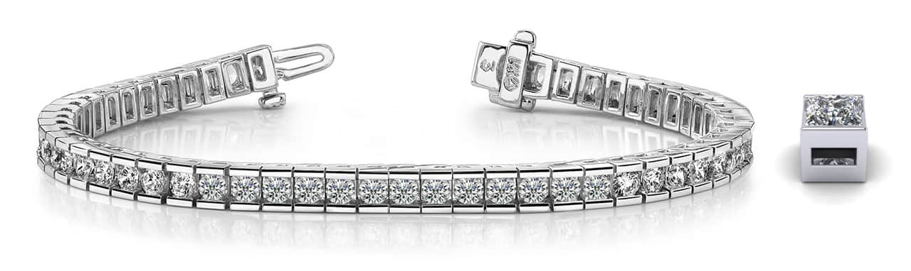 Classic Diamond Box Diamond Tennis Bracelet with 2.44 ct.(finished) 2.0mm - Luxury Time NYC