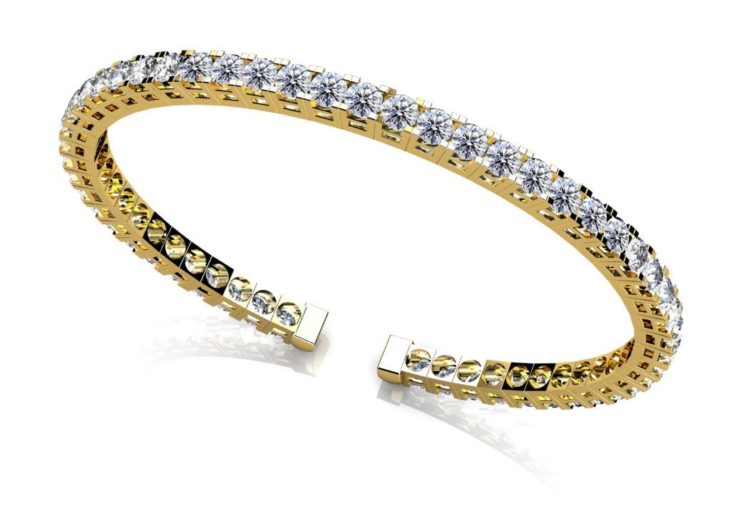 Classic Four Prong Flexible Diamond Bangle with 2.31 ct.(finished) 2mm - Luxury Time NYC