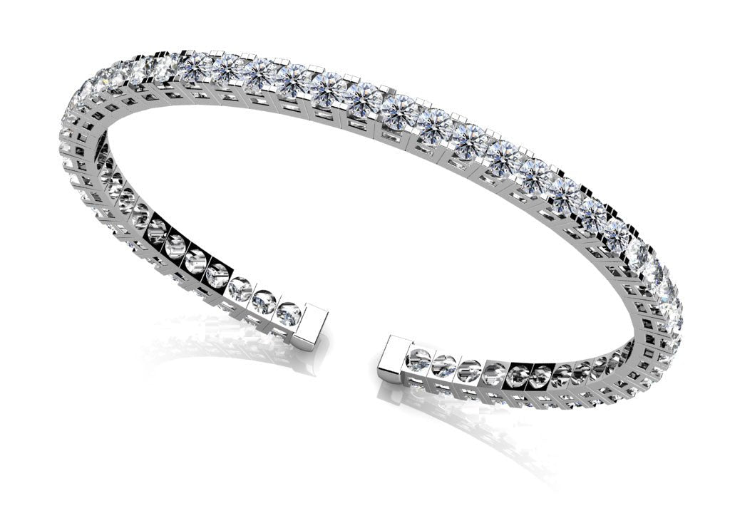 Classic Four Prong Flexible Lab - Grown Diamond Bangle with 4.68 ct.(finished) 2.8mm - Luxury Time NYC