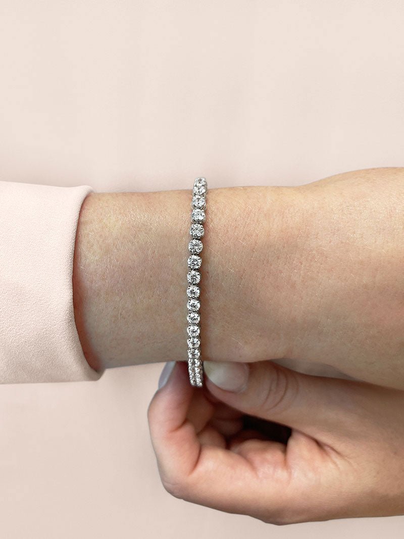 Classic Four Prong Lab - Grown Diamond Tennis Bracelet with 11.20 ct.(finished) 4.5mm - Luxury Time NYC