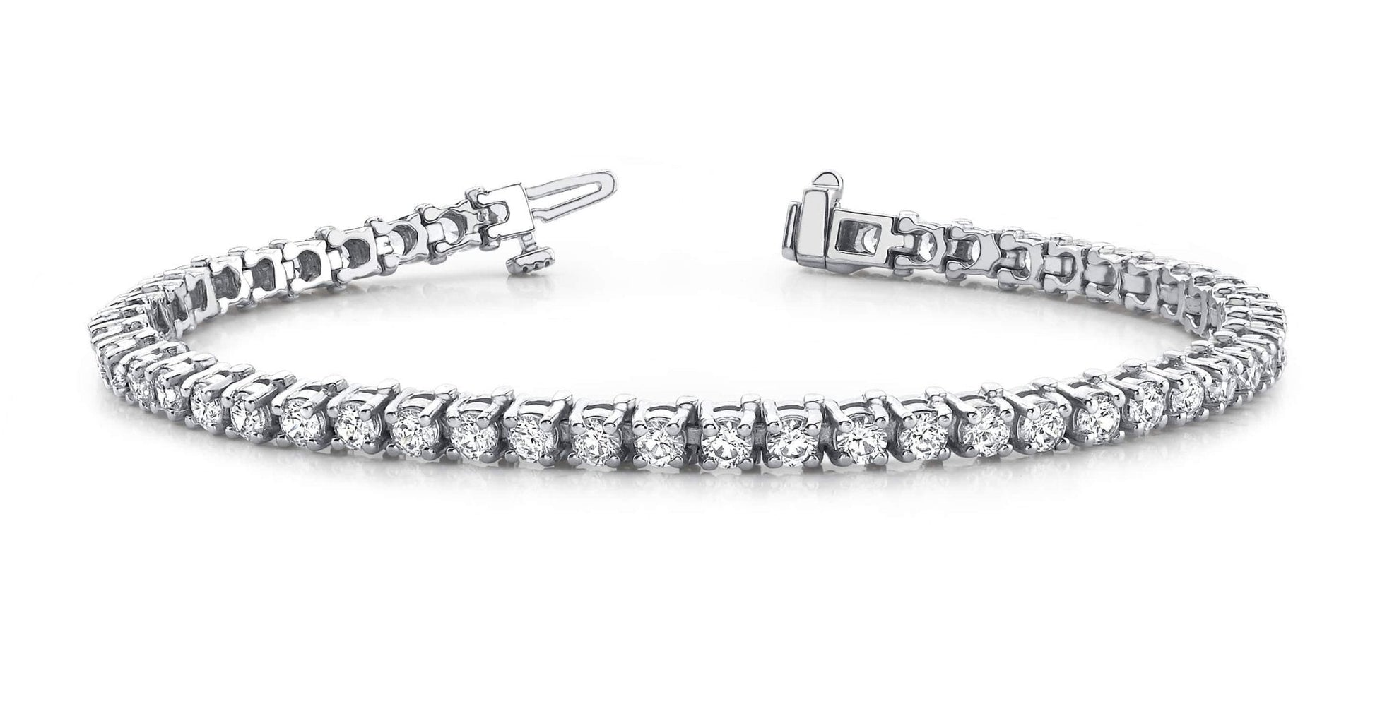 Classic Four Prong Round Diamond Tennis Bracelet with 6.03 ct.(finished) 3.25mm - Luxury Time NYC