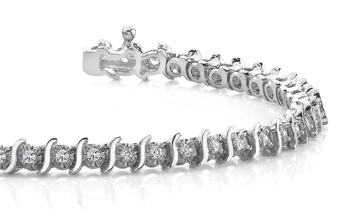 Classic Illusion S Diamond Tennis Bracelet with 0.54 ct.(finished) 1.0mm - Luxury Time NYC