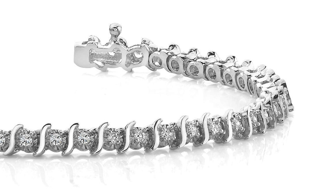 Classic Illusion S Diamond Tennis Bracelet with 0.54 ct.(finished) 1.0mm - Luxury Time NYC