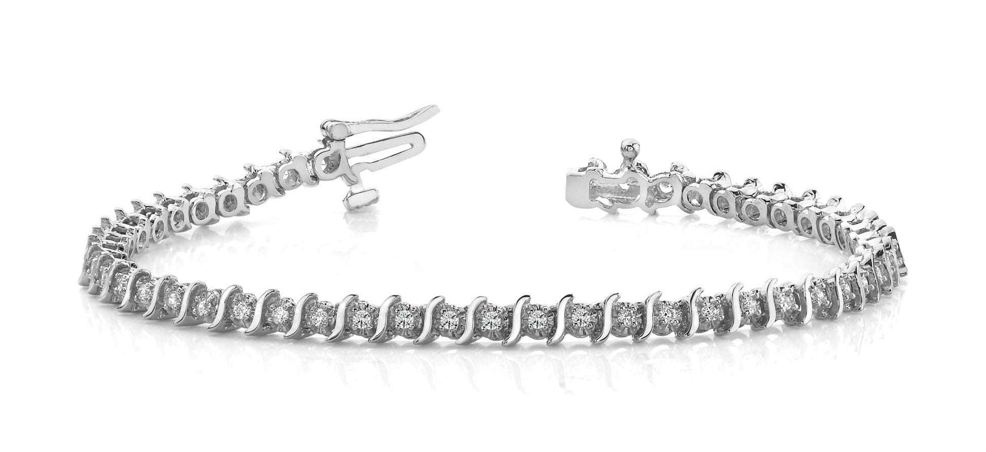 Classic Illusion S Diamond Tennis Bracelet with 1.52 ct.(finished) 2.0mm - Luxury Time NYC