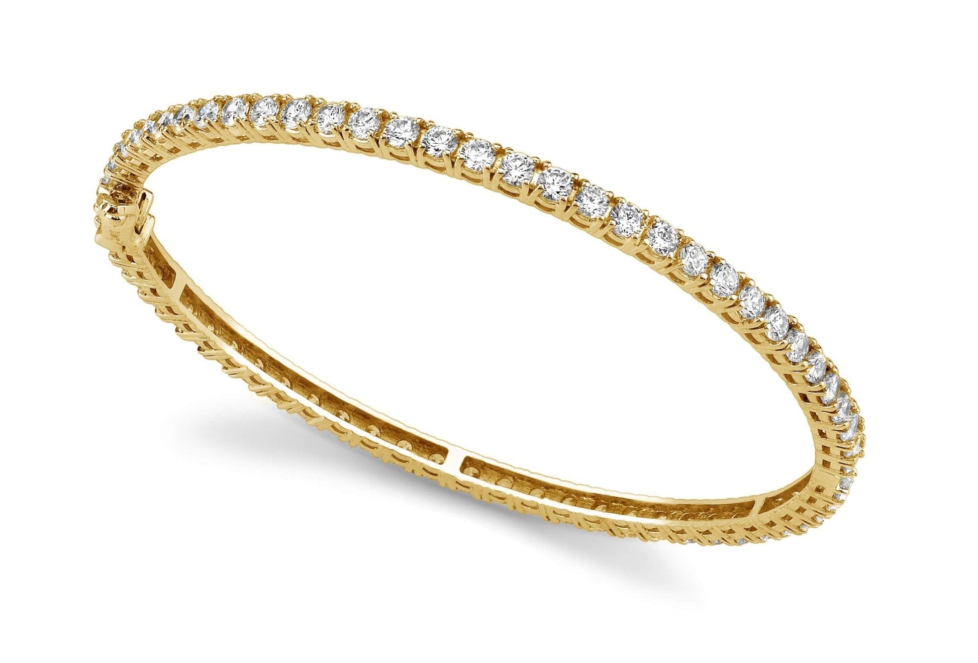 Classic Prong Set Diamond Bangle with 2.48 ct.(finished) 2mm - Luxury Time NYC