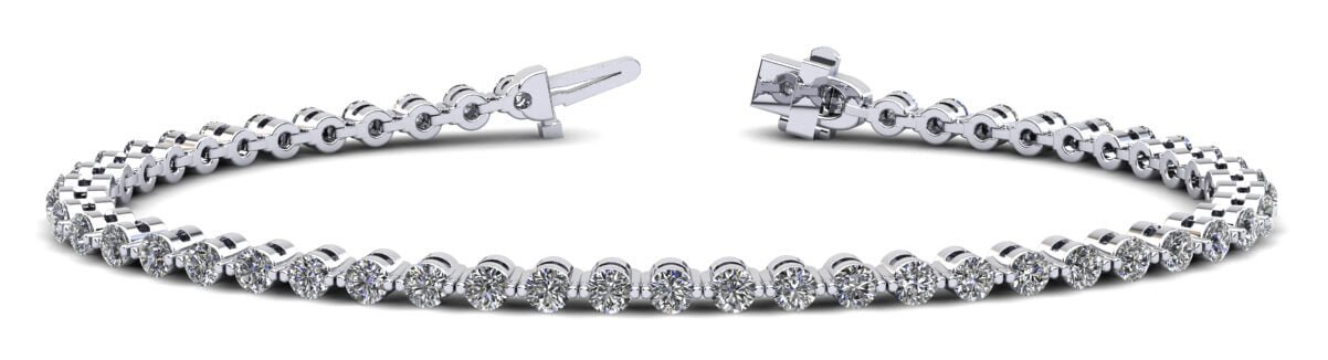 Classic Prong Set Lab - Grown Diamond Tennis Bracelet with 2.04 ct.(finished) 2.25mm - Luxury Time NYC