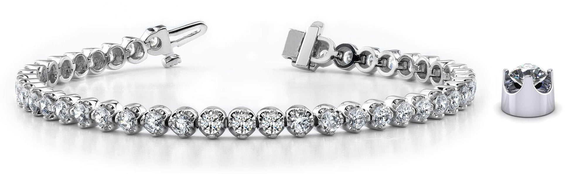 Classic Prong Set Lab - Grown Diamond Tennis Bracelet with 4.92 ct.(finished) 3.2mm - Luxury Time NYC