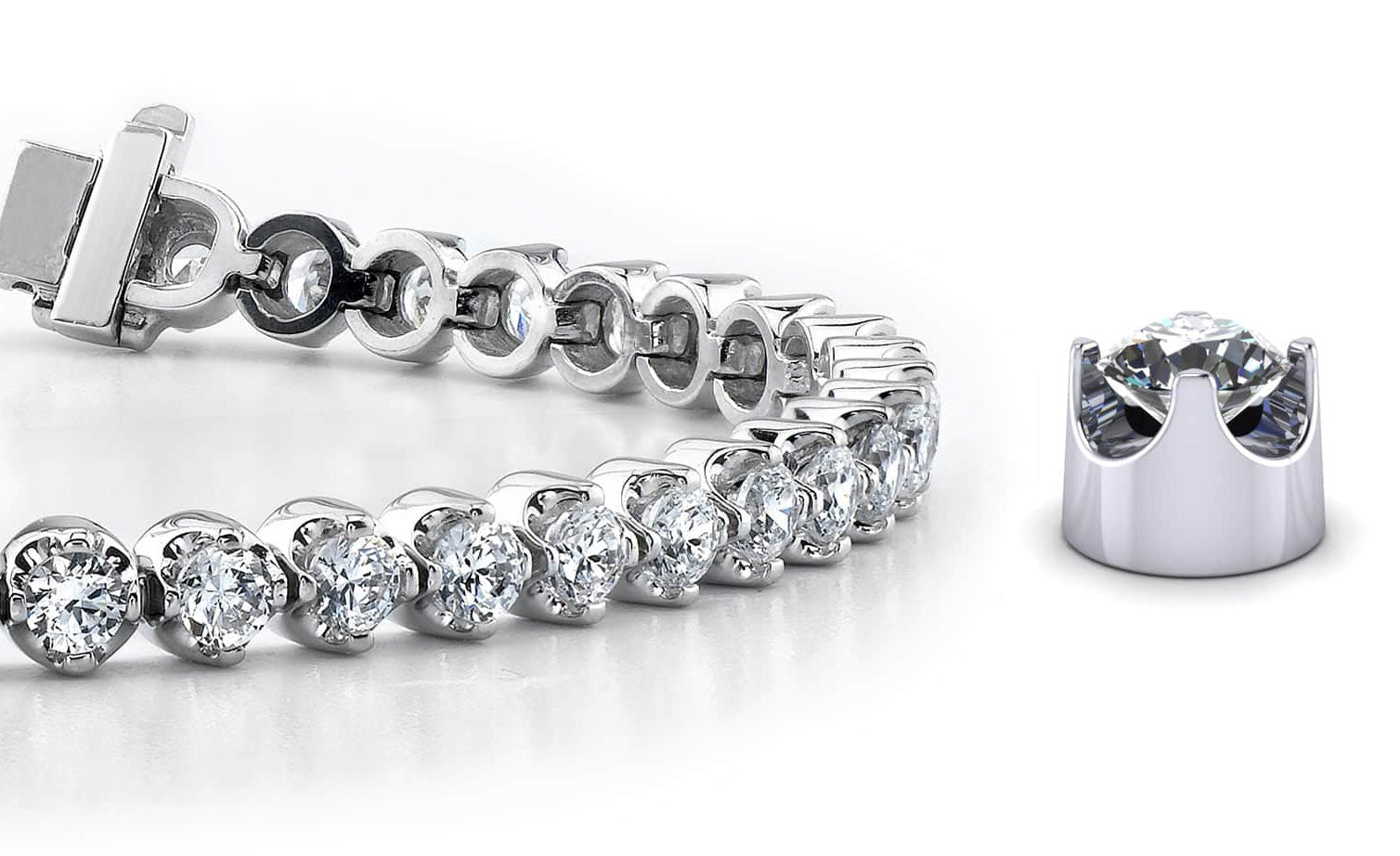 Classic Prong Set Lab - Grown Diamond Tennis Bracelet with 4.92 ct.(finished) 3.2mm - Luxury Time NYC