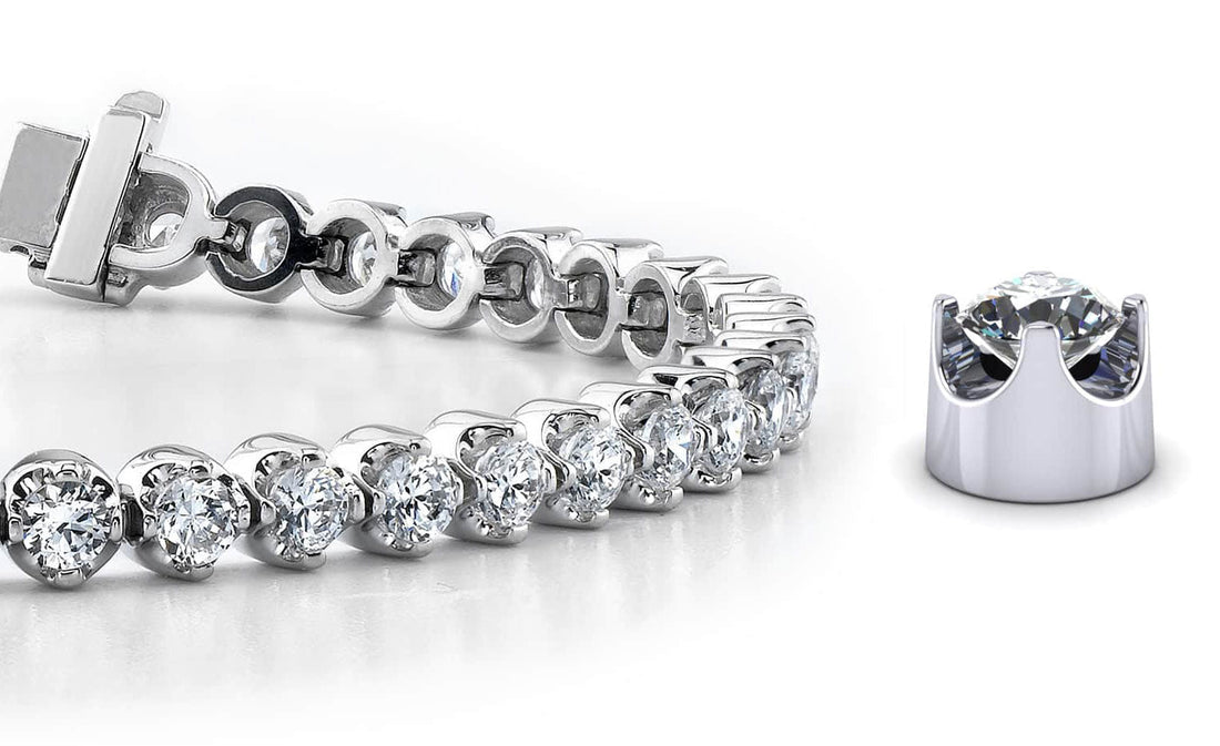 Classic Prong Set Lab - Grown Diamond Tennis Bracelet with 6.65 ct.(finished) 3.7mm - Luxury Time NYC