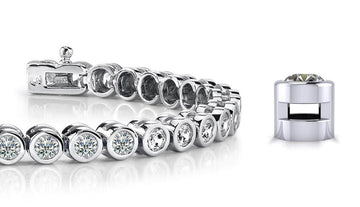 Classic Round Bezel Set Diamond Tennis Bracelet with 2.63 ct.(finished) 2.5mm - Luxury Time NYC