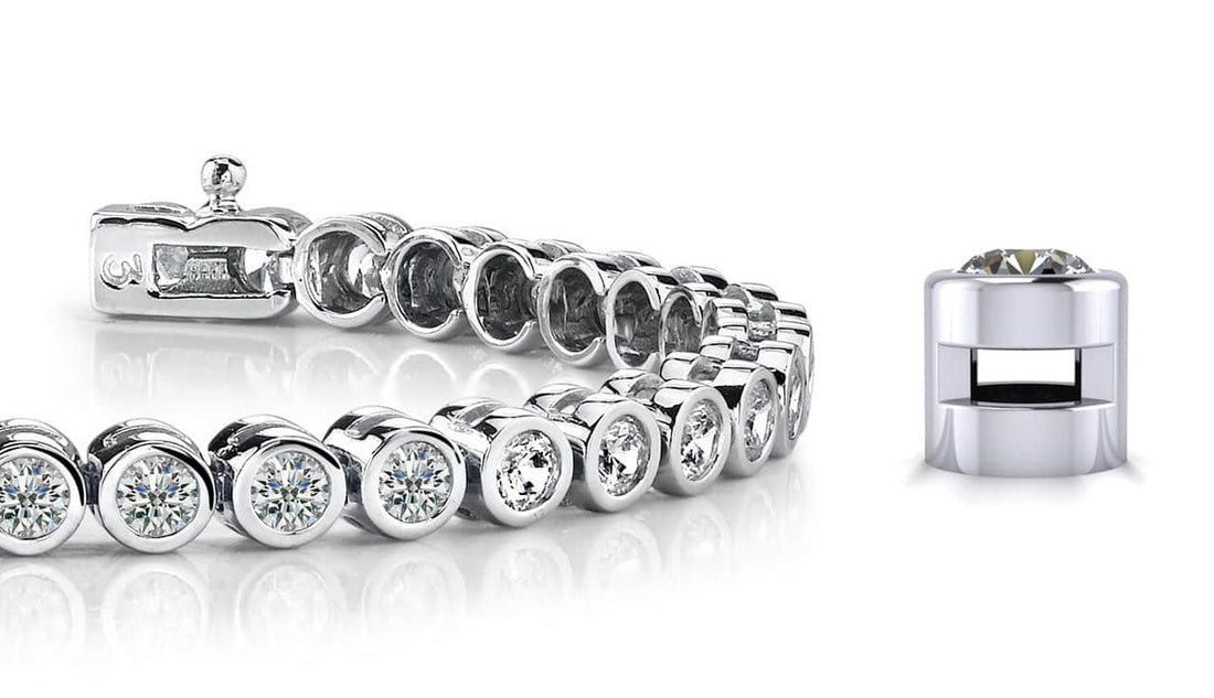 Classic Round Bezel Set Diamond Tennis Bracelet with 4.00 ct.(finished) 3.0mm - Luxury Time NYC