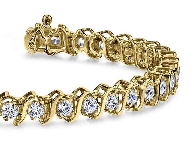 Classic S Shaped Diamond Tennis Bracelet with 0.77 ct.(finished) 1.25mm - Luxury Time NYC