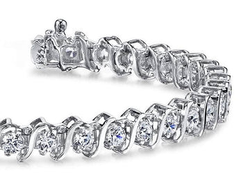 Classic S Shaped Diamond Tennis Bracelet with 1.08 ct.(finished) 1.5mm - Luxury Time NYC