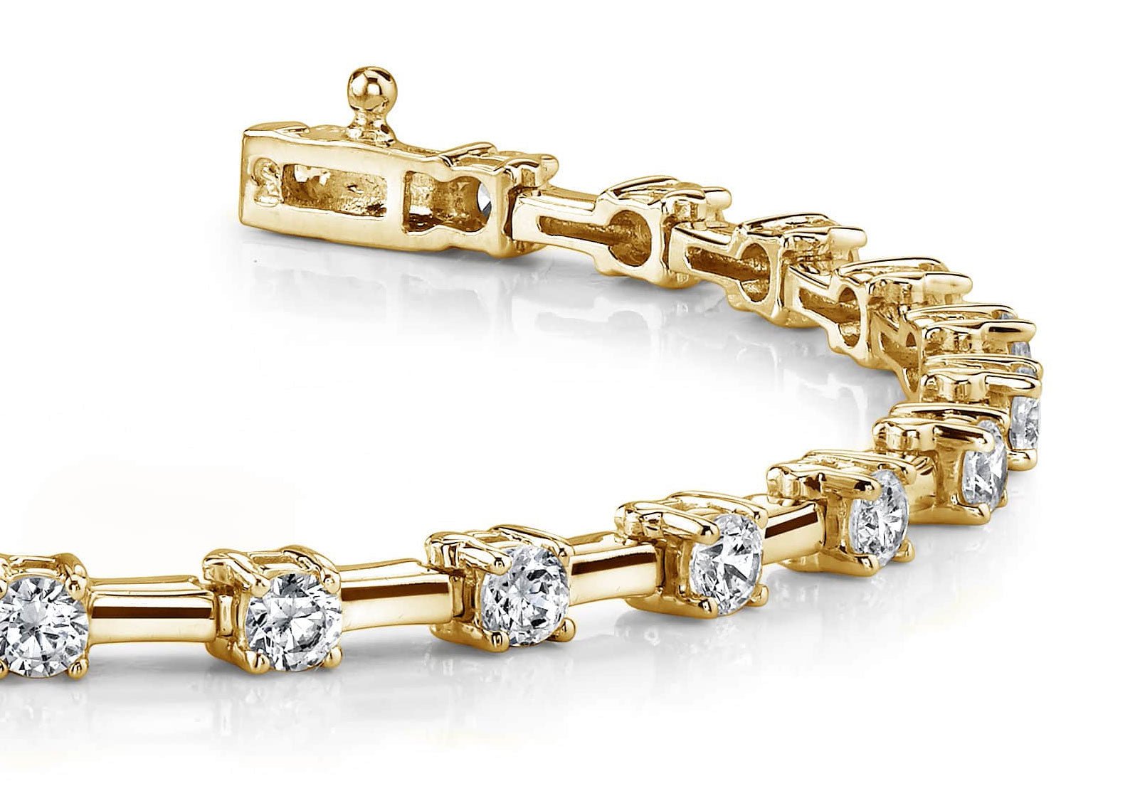 Classic Solid Rectangle Link Diamond Bracelet with 1.02 ct.(finished) 2mm - Luxury Time NYC