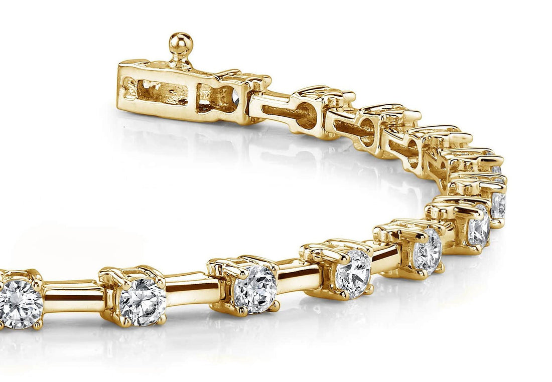 Classic Solid Rectangle Link Diamond Bracelet with 1.51 ct.(finished) 2.4mm - Luxury Time NYC