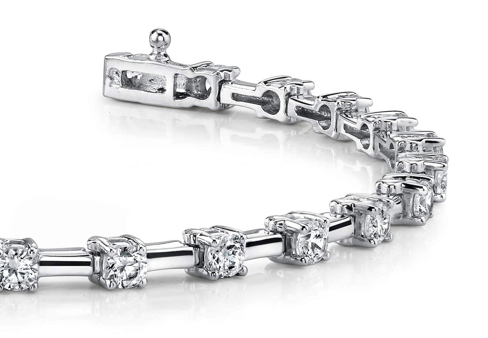 Classic Solid Rectangle Link Diamond Bracelet with 1.96 ct.(finished) 2.7mm - Luxury Time NYC