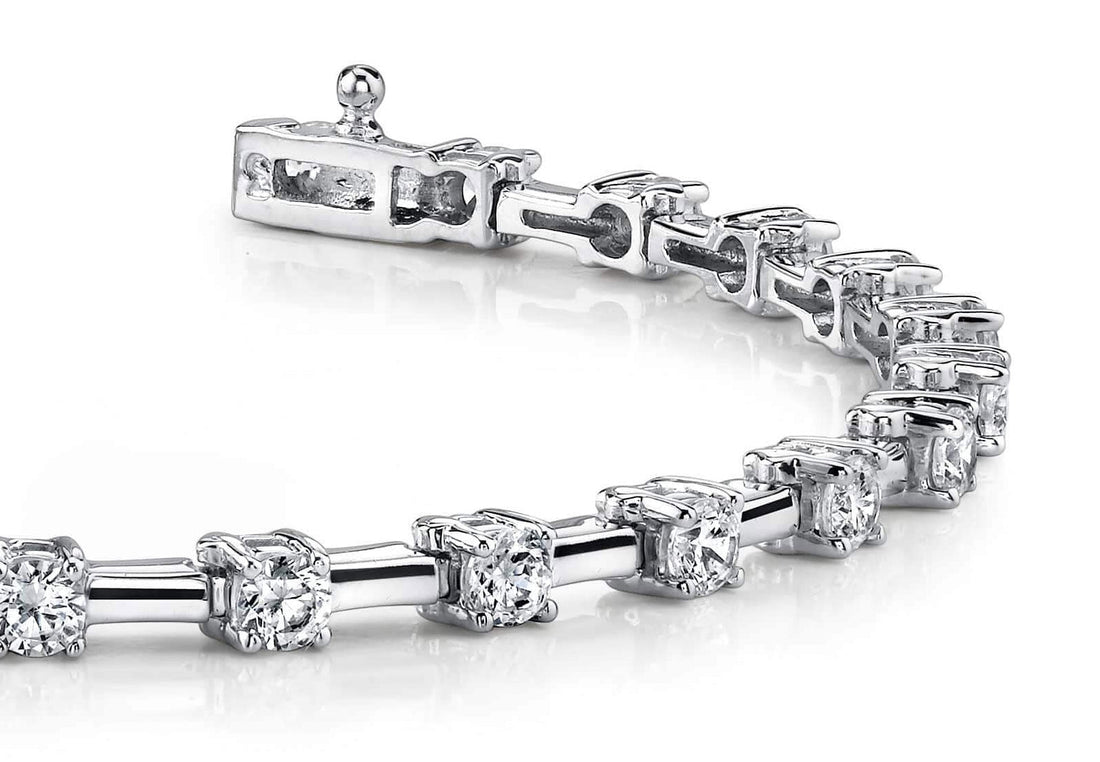 Classic Solid Rectangle Link Lab - Grown Diamond Bracelet with 3.00 ct.(finished) 3.2mm - Luxury Time NYC