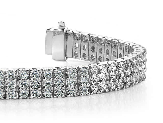 Classic Three Row Diamond Bracelet with 3.38 ct.(finished) 1.5mm - Luxury Time NYC